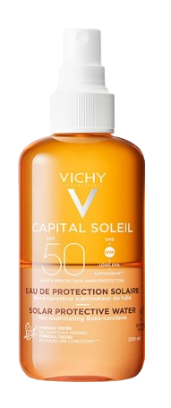 200 מ"ל | Vichy | וישי | ספריי מים סולאריים להגנה מהשמש SPF50 עם בטא קרוטן Capital Soleil