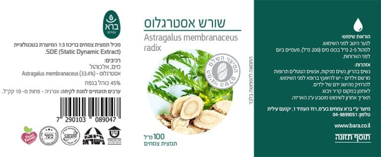 תמצית שורש אסטרגלוס | 100 מ"ל - תוסף תזונה טבעי מבית ברא צמחים