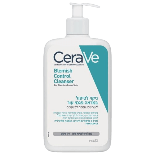 ג'ל ניקוי | לטיפול במראה פגמי העור | לעור שמן הנוטה לפצעונים | טכנולוגיה לספיגת שומן | אינו מייבש | מכיל 3 סרמידים חיוניים, חומצה סליצילית וניאצינאמיד | 473 מ"ל |
