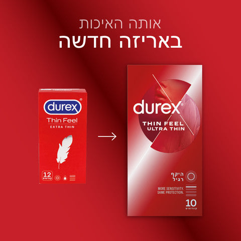 שלישייה - Ultra Thin Feel - קונדומים דקים במיוחד לתחושה מוגברת - 30 יח'