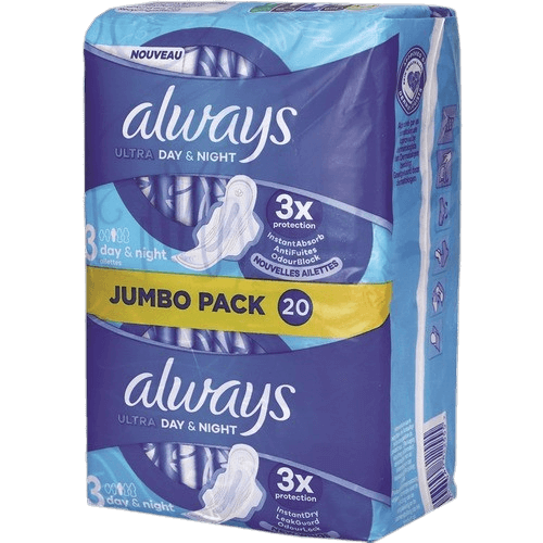 Always Ultra Day & Night - 20 وحدة مع حماية 3x وامتصاص فوري