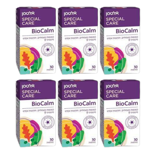 BioCalm | כמוסות מצמחים, חומצות אמינו וויטמיני B | מכיל 30 כמוסות | אלטמן | מבצע שישיה