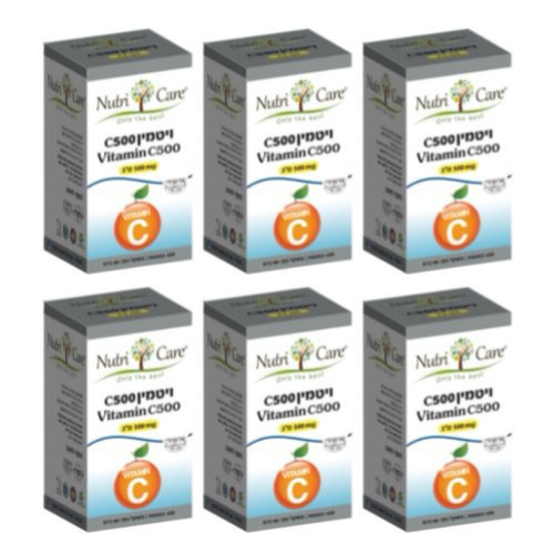 فيتامين سي 500 ملغ لتقوية جهاز المناعة - 6 علب، نيوتري كير