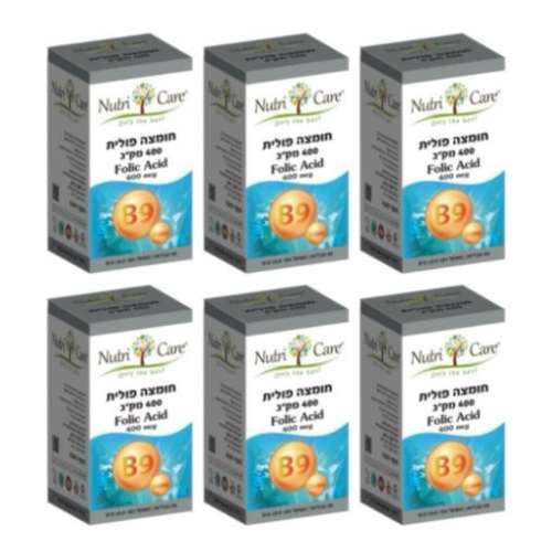חומצה פולית 400 מק"ג | Folic Acid 400 mg | B9 | מכיל 90 טבליות | נוטרי קר | מבצע שישיה