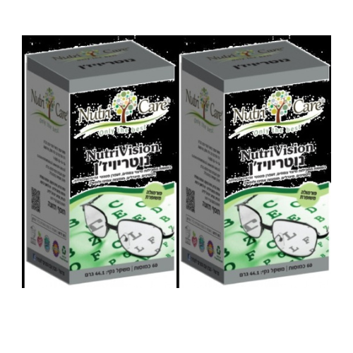 NutriVision | נוטריויז'ן | ויטמינים, מינרלים, מיצויי צמחים, מיצוי זעפרן פטנטי ®Affron, ל-טאורין ולוטאין | מכיל 60 כמוסות | נוטרי קר | מבצע זוגי