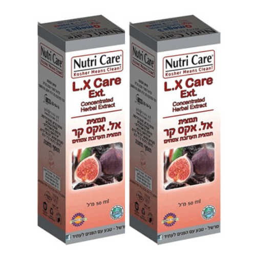 תמצית אל.אקס.קר | תמציות תערובת צמחים | L.X.Care Ext | Concentraded Herbal Extract | מכיל 50 מ"ל | נוטרי קר | מבצע זוגי