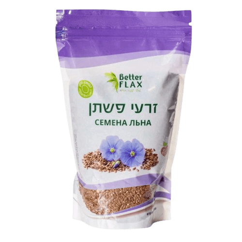 זרעי פשתן 400 גרם - תוסף תזונה עשיר באומגה 3 ל בריאות הלב ומערכת העיכול | Better Flax