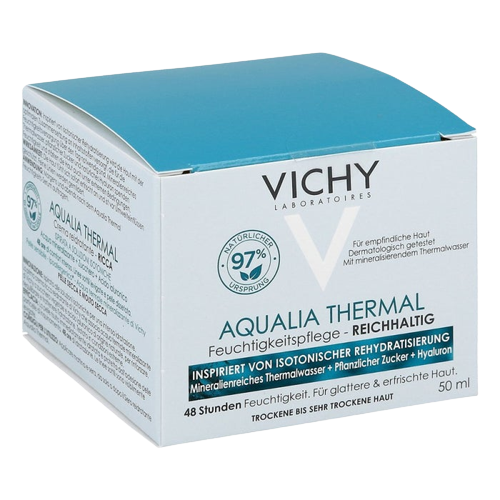 קרם לחות Aqualia Thermal 50 מ"ל - לחות עמוקה לעור יבש מאוד ורגיש | Vichy