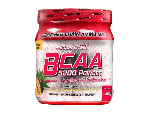 BCAA 5200 Powder -  ביצועים והתאוששות מהירה - טעם אננס 300 גרם | סופר אפקט