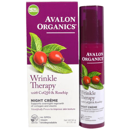 كريم أفالون أورجانيكس الليلي للتجاعيد | ٥٠ غ | مُدعّم بزيت ثمر الورد + أفالون أورجانيكس | مُركّب إنزيم كيو ١٠ من أفالون أورجانيكس | أفالون أورجانيكس