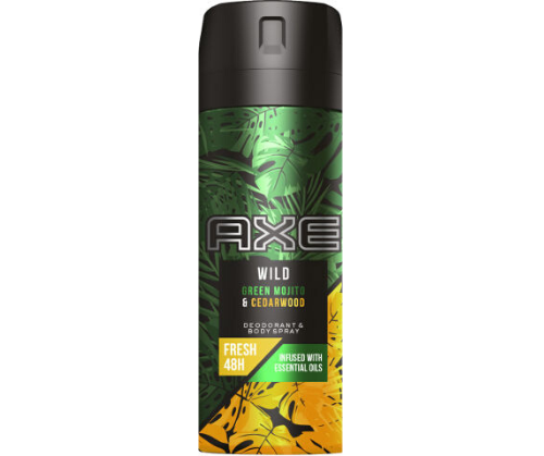 WILD - AXE - سبراي مزيل للعرق للجسم للرجال برائحة البرغموت المنعش والفلفل الوردي