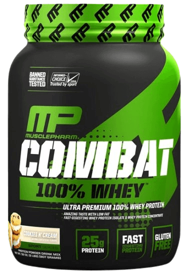 25 גרם חלבון איכותי למנה - Combat 100% Whey של MusclePharm