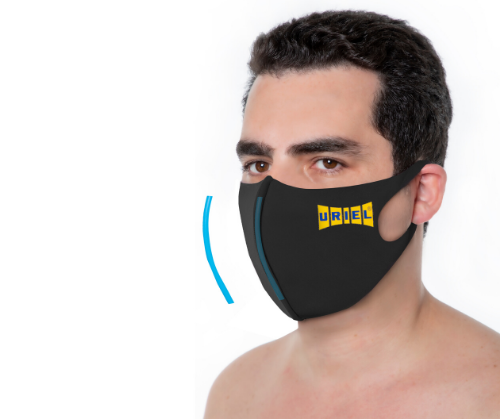 מסכת נשימה בד לייקרה לפנים רב שימושית "סופי" למבוגרים המנדפת זיעה | ניתן לכבס | אוריאל | URIEL