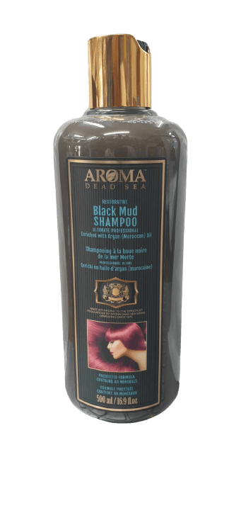 שיקום ולחות עם שמפו בוץ שחור - 500 מ"ל | Aroma Dead Sea