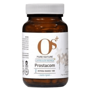 PROSTACOM | פרוסטקום | 100 כמוסות צמחיות | OS+ OS+ PURE NATURE | אוס + טבע טהור