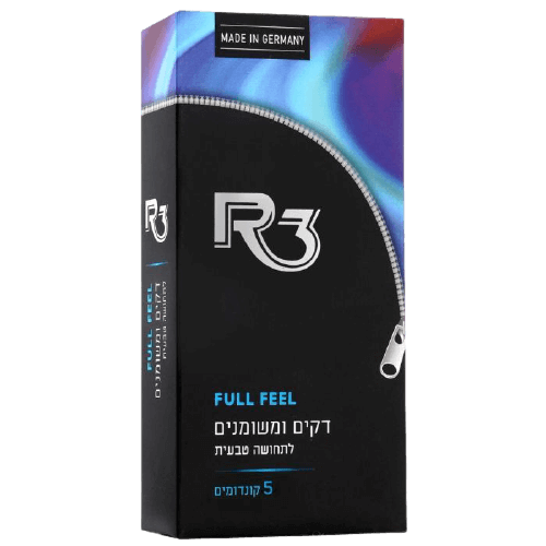 R3 | واقيات ذكرية رقيقة ومزلقة | 5 وحدات | شعور كامل