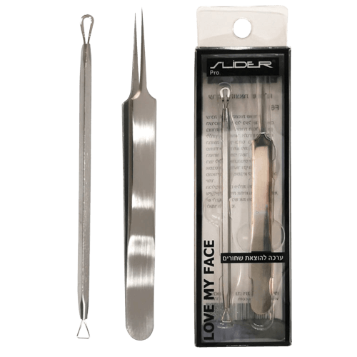 "סט כלים מקצועי לטיפול בפגמים בעור הפנים - 4 כלים איכותיים מבית Slider Pro"
