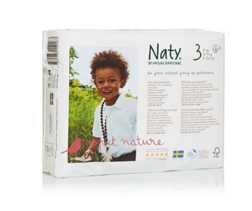 חיתולים טבעיים לתינוק - 31 יח' , 4-9 ק"ג מידה 3 -NATY BY NATURE BABYCARE