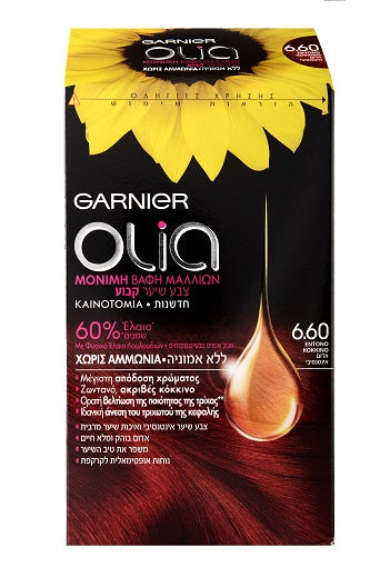 صبغة شعر غارنييه أوليا الخالية من الأمونيا - أحمر مكثف 6.60