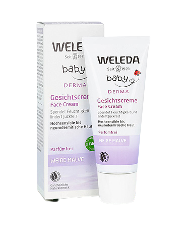 קרם פנים טבעי לתינוקות - להזנה והקלת יובש בעור רגיש | WELEDA