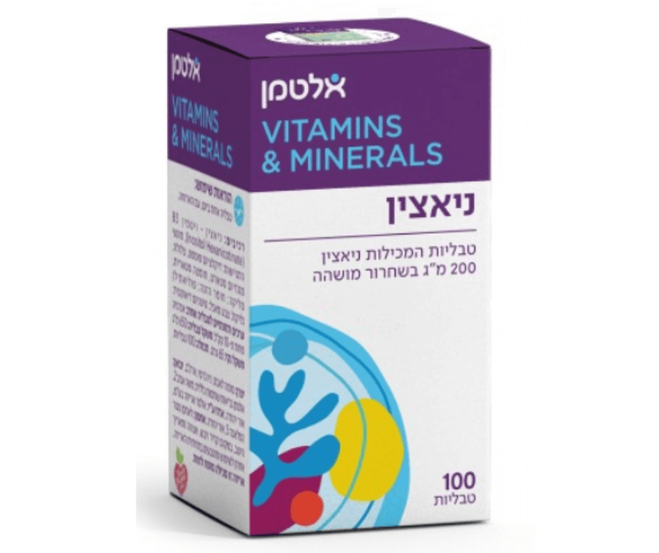 ניאצין 200 מ"ג בשחרור מושהה אלטמן - 100 טבליות | *שימו לב המוצר בתוקף עד 30/09/24*