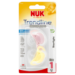 NUK Trendline | סט 2 יחידות - מוצץ אורטודנטי סיליקון רך ונטול BPA לתינוקות 0-6 חודשים
