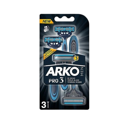 מארז 3 סכיני גילוח חד פעמיים | 3 להבים | ארקו - ARKO
