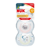 NUK | זוג מוצצים ורוד לבן 0-6 חודשים - אורתודנטיים וזוהרים בחושך