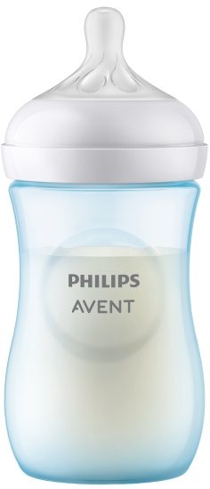 בקבוק האכלה פטמת התגובה הטבעית אוונט כחול | מגיל חודש ומעלה | זרימה 3 | ללא BPA | יחידה אחת | בקבוק מכיל 260 מ