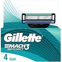 GILLETE MACH 3 SPORT| ג'ילט מאך 3 ספורט | רביעיית סכיני גילוח |