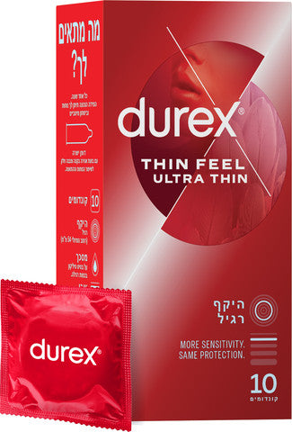 מבצע זוג - קונדומים דורקס Thin Feel - Ultra Thin - מכיל 20 יחידות סהכ - DUREX