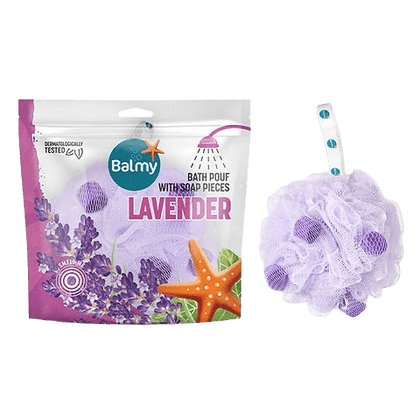Balmy | ספוג רחצה עם סבון | לבנדר | Balmy — Lavender (Bath Pouf with Soap Pieces)