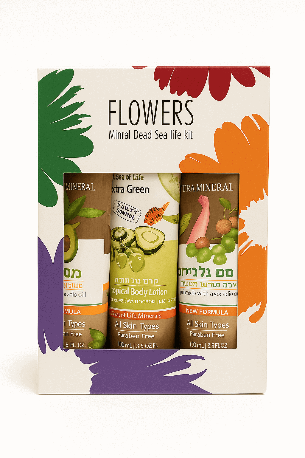 סי אוף לייף | קרמים מארז שלישייה | ידיים, גוף, רגליים | FLOWERS - SEA OF LIFE