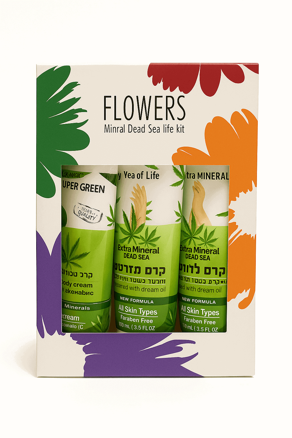 סי אוף לייף | קרמים מארז שלישייה | ידיים, גוף, רגליים | FLOWERS - SEA OF LIFE