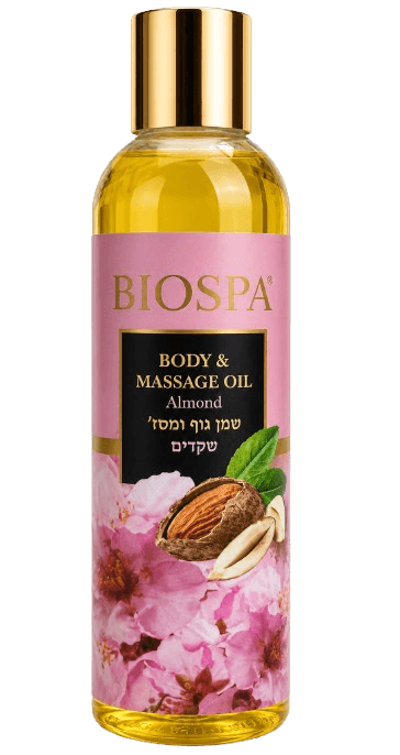 שמן גוף ועיסוי | שקדים | שילוב ייחודי של שמן שקדים שמן שומשום ויטמין C ויטמין E | שמן מרגיע מפנק ובניחוח עדין נעים וממכר |