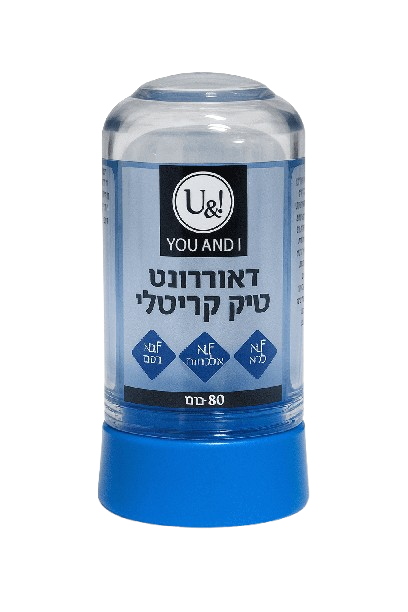 דאורדורנט סטיק קריסטלי | ללא אלומיניום | ללא כלורהידרט | מכיל 80 גרם | YOU AND I