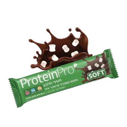 חטיף חלבון בטעם שוקולד קראנץ' וניל | PROTEIN PRO SOFT - פרוטאין פרו | 15.4 גרם חלבון | טבעוני | 55 גרם