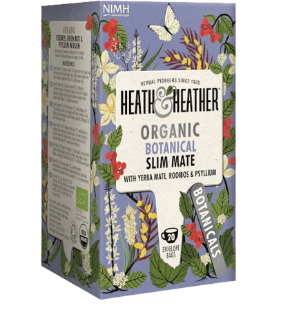 תה אורגני סלים מייט - תה אדום וירבה מאטה | 20 שקיקים | HEALTH & HEATHER | ORGANIC | BOTANICAL | SLIM MATE |