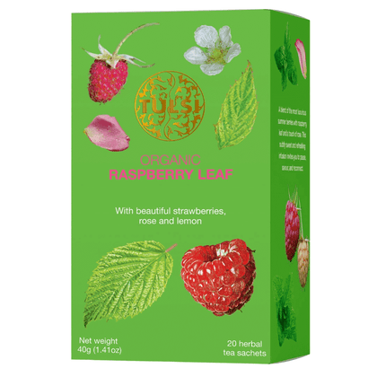 חליטת תה עלי פטל- Raspberry Leaf  | אורגני | מכיל 20 שקיקים | טולסי - TULSI