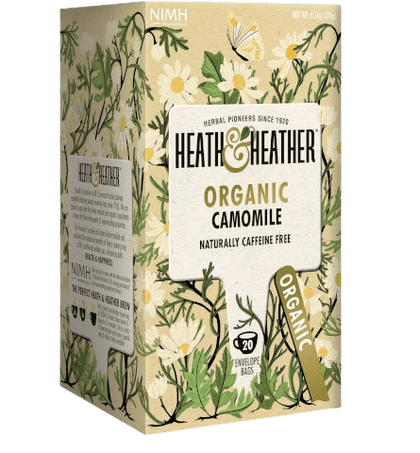 חליטת תה אורגני קמומיל | ללא קפאין | 20 שקיקים | HEATH & HEATHER | ORGANIC | CAMOMILE