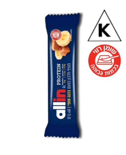 חטיף חלבון בטעם בננה טופי | Extra Cream | מכיל 2.8 גרם חומצות אמינו מסועפות | 2.2 גרם סוכרים | 18 גרם חלבון | משקל 60 גרם | AllIn