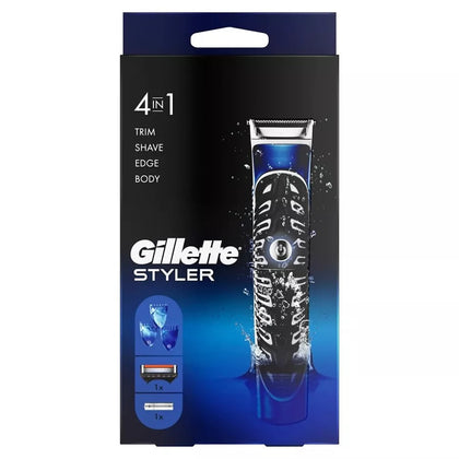GILLETE STYLER ג'ילט סטיילר - מכונה תספורת וגילוח + סכין + 3 מסרקים + סוללה