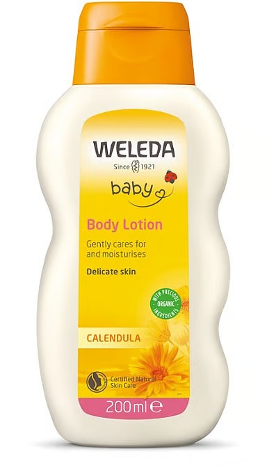 וולדה בייבי | חלב גוף | קלנדולה לתינוק | ללחות והזנה לעור התינוק | מכיל 200 מ