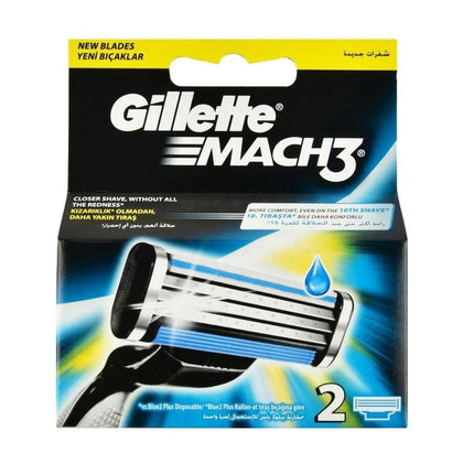 2 ראשים לסכיני גילוח ג'ילט מאך 3 - Gillette MACH 3
