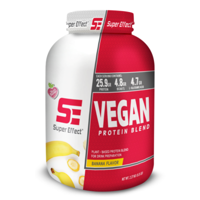 סופר אפקט | אבקת חלבון טבעונית | מכיל 2.27 קילו | בטעם בננה | Super Effect Vegan