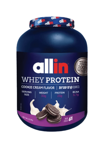 אבקת חלבון ALL IN WHEY | בטעם קרם עוגיות | 61 מנות הגשה | 2.013 ק