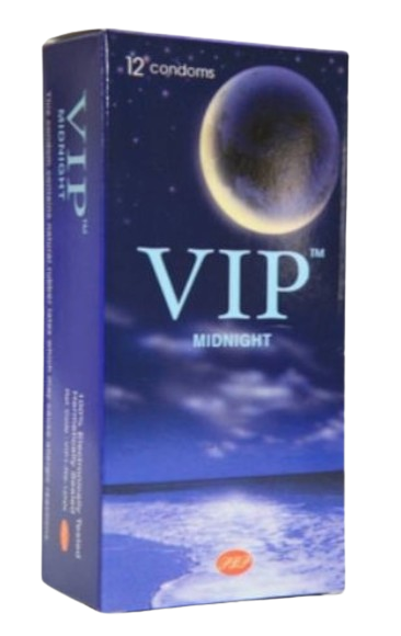 VIP Midnight - קופסת קונדומים 12 יחידות לקיום יחסי מין בטוחים