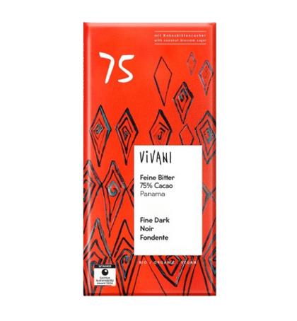 ויואני - שוקולד מריר אורגני | 75% קקאו | 80 גרם | VIVANI