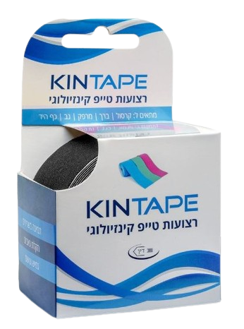 רצועות טייפ קינזיולוגי | לשימוש בטיפולים פיזיותרפיים | צבע שחור