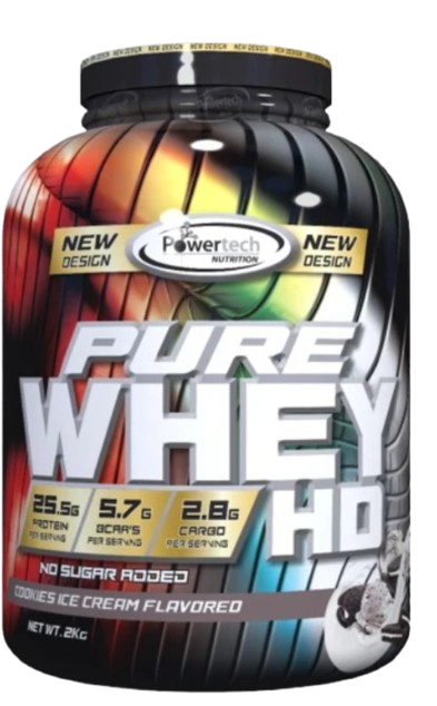 POWER TECH - PURE WHEY HD | אבקת חלבון פיור וואי מבית פאוור טק  בטעם גלידת תות בננה | 2 ק